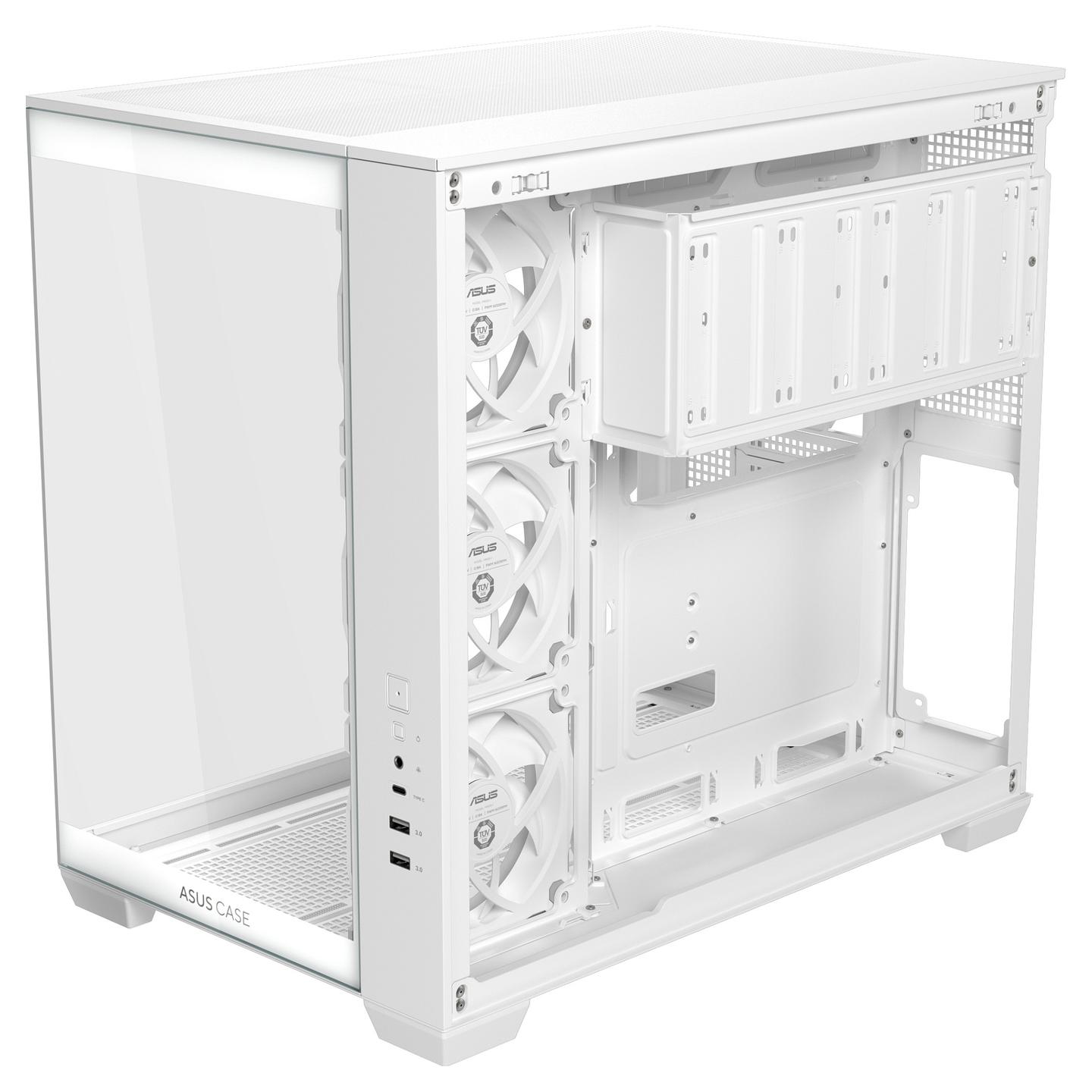 Kasë ASUS A32 Plus TG ARGB, Mid-Tower, ATX, Xham i Temperuar, 4x120mm ARGB, USB Type-C 10Gbps - Bardhë - 10