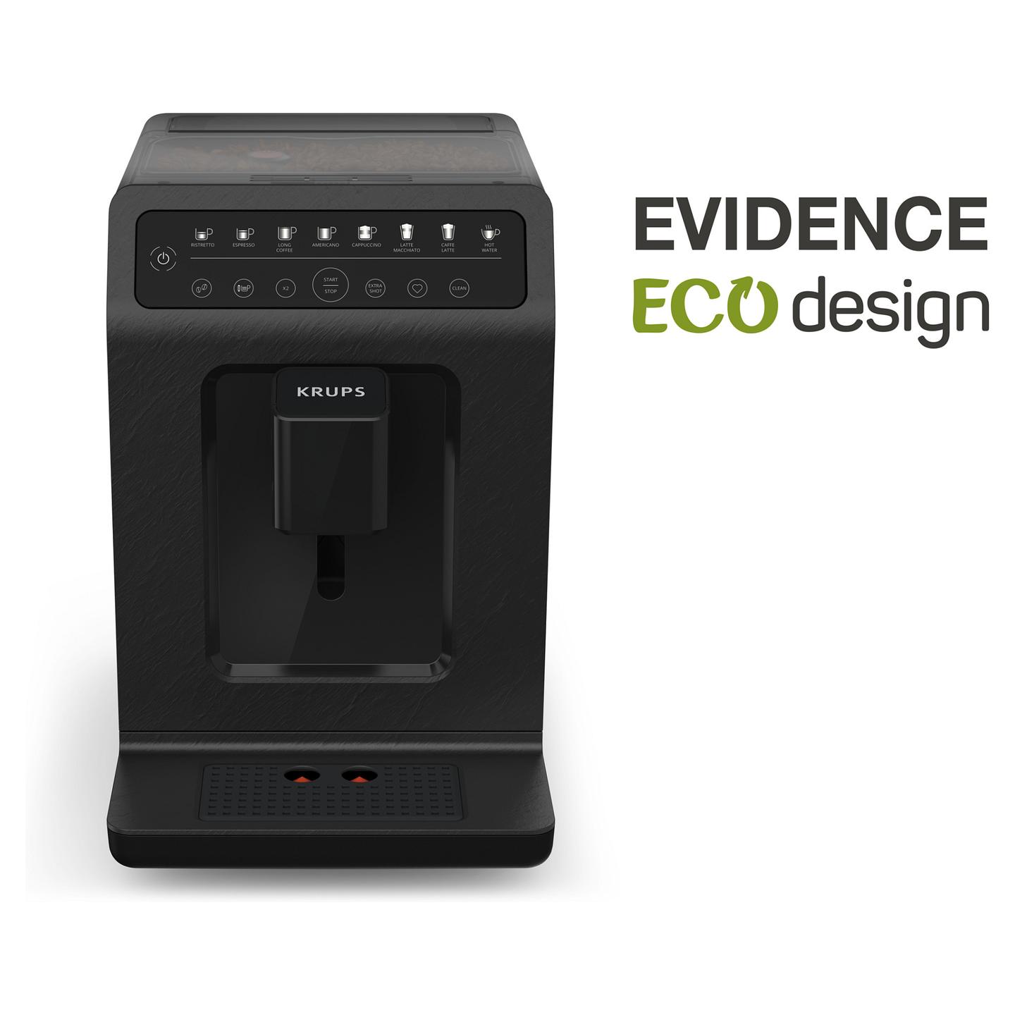 Aparat për Kafe Krups Evidence Eco-Design EA897B, 1450 W, 15 bar, 2.3 L, One Touch Cappuccino – Zezë - 9