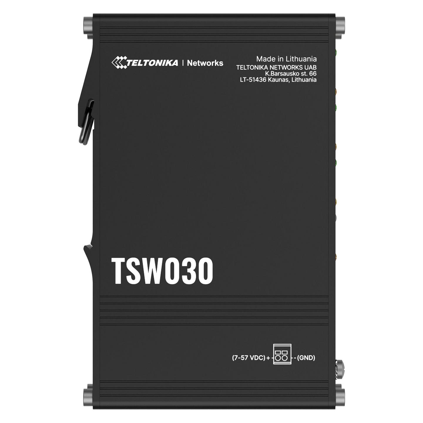 Switch Industrial Teltonika TSW030, 8x Ethernet RJ45, 10/100Mbps, Unmanaged, Montim DIN Rail, IP30 - Hiri - 3