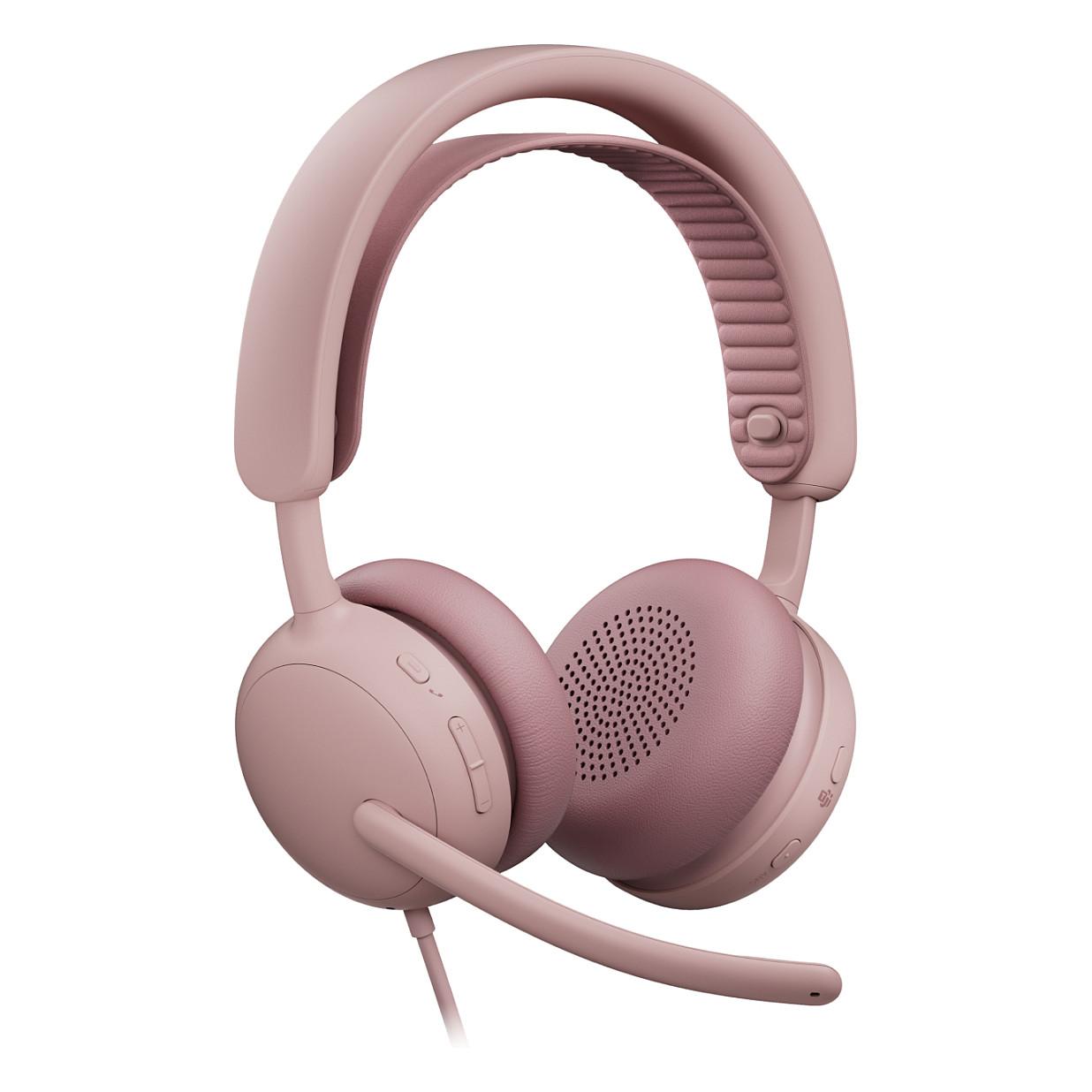 Kufje me kabllo Logitech Zone Wired 2 for Business, 40mm, USB, ANC, Mikrofon, Microsoft Teams - Rozë - 2