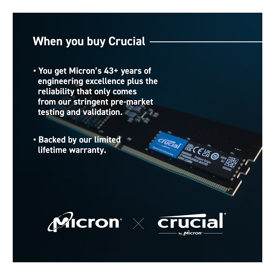 RAM Memorie DDR5 Crucial / 8GB / DIMM / 5600MHz / 288-pin - 6