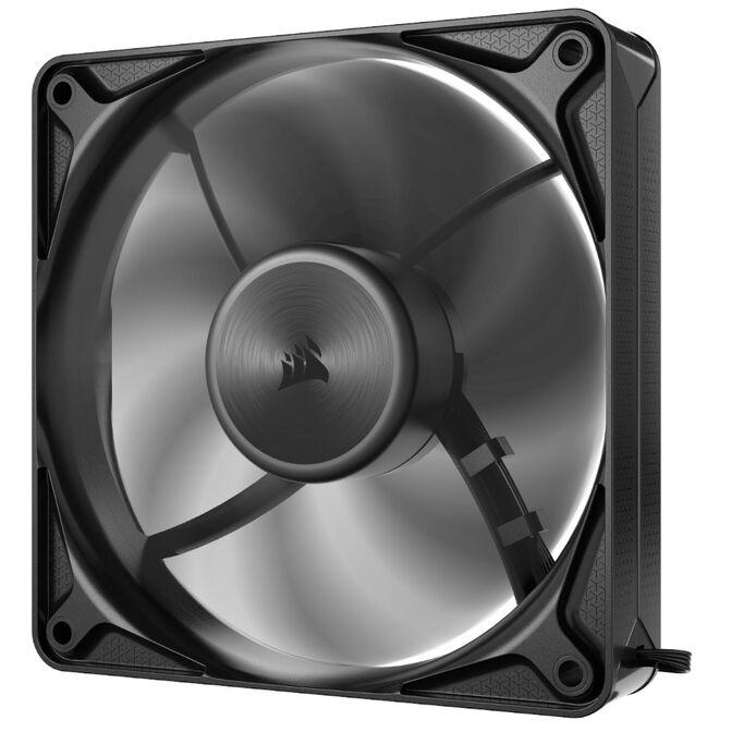 Ftohës për Kasë Corsair RS120 II, 120mm, PWM, 420–2100 RPM, 73 CFM, Magnetic Dome Bearing, Daisy-Chain - Zezë - 4