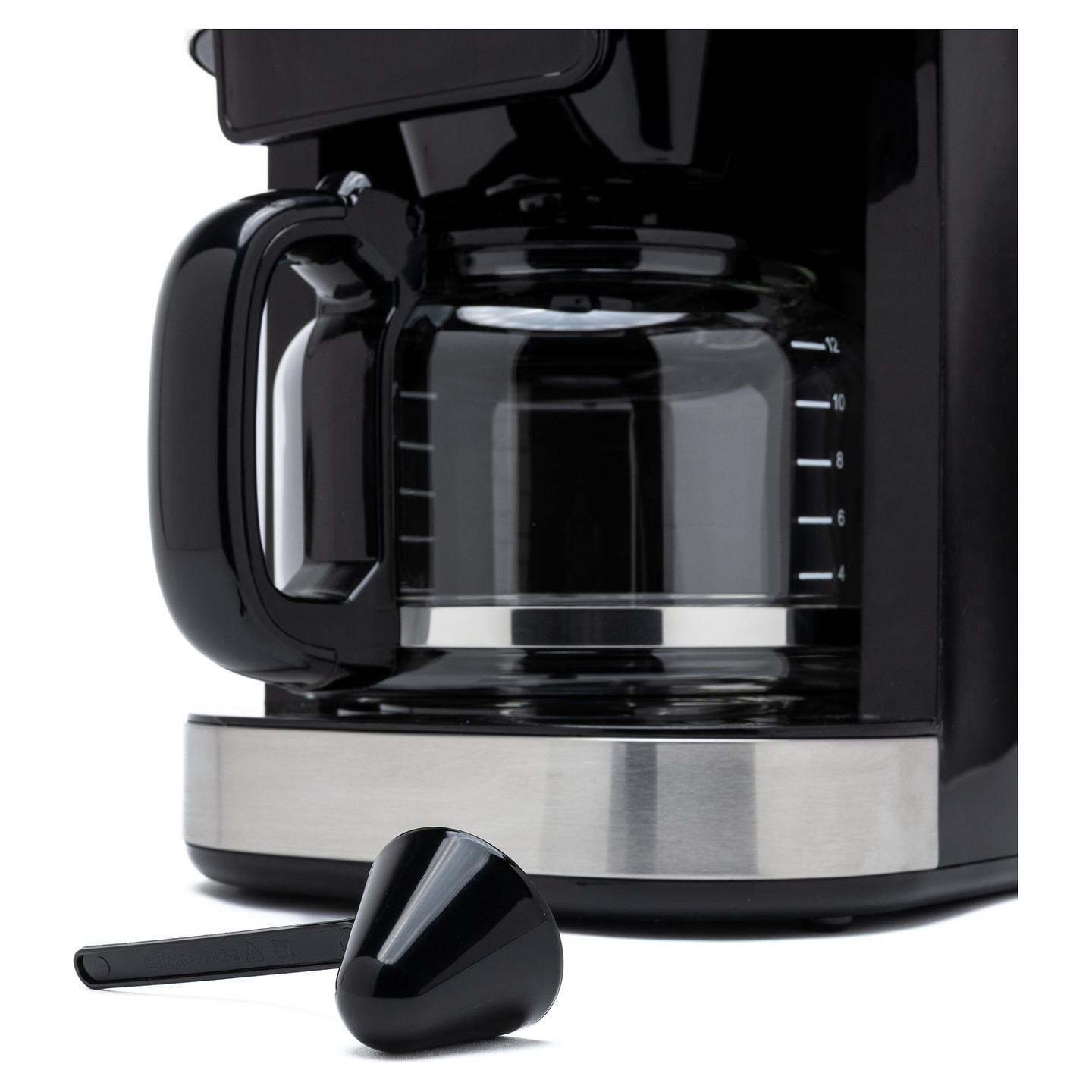Aparat për Kafe me Filtër TORNADO TCM-1025A-GS, Mulli Konik, 1050 W, Rezervuar 1.5 L, 12 Filxhanë – Zezë/Argjend - 10