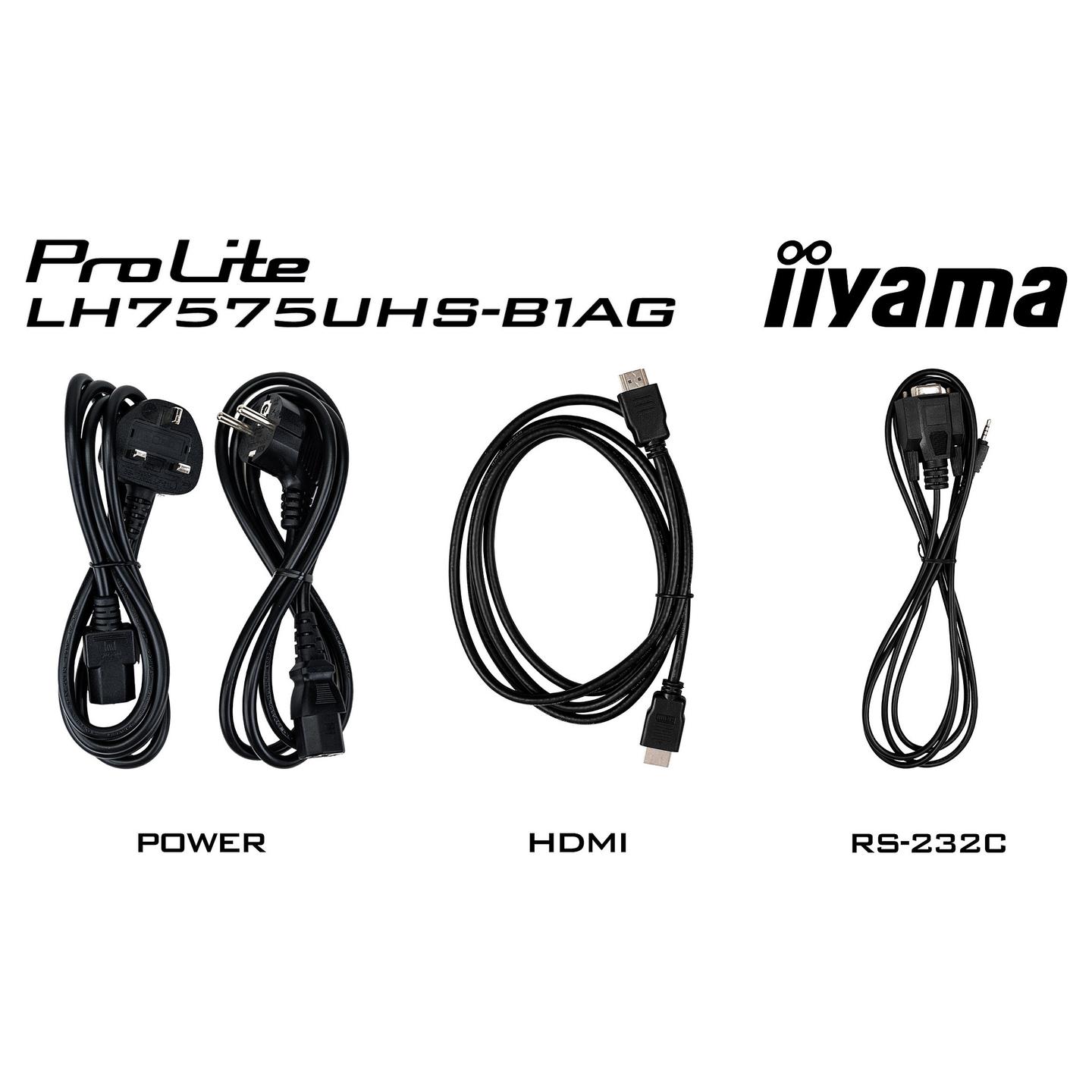 Digital Signage iiyama ProLite LH7575UHS-B1AG, 75", 4K UHD, IPS, 60Hz, 4GB, 32GB, 3× HDMI, DP, 2× USB - Zezë - 18