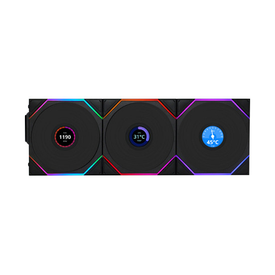 Ftohës për Kasë Lian Li UNI TL / 140mm / 400-1600 RPM / ARGB / PWM / LCD – Zezë - 3