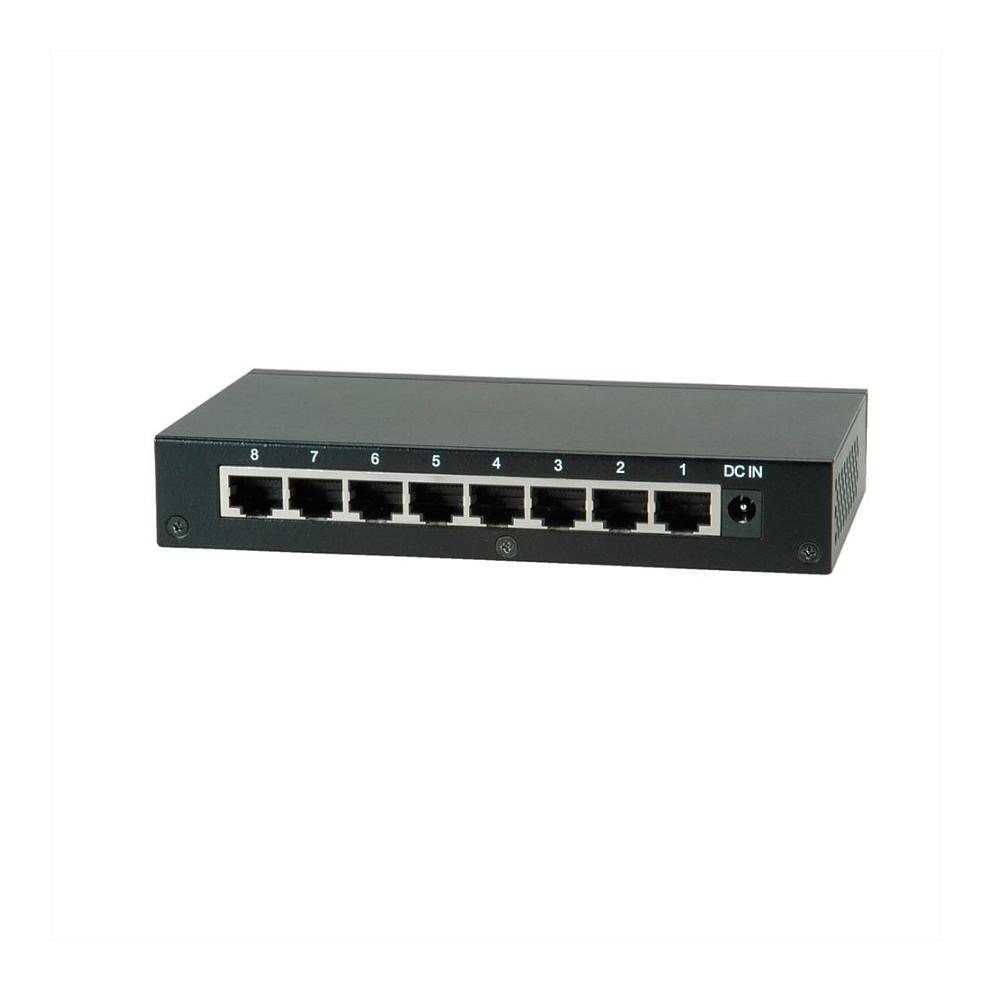 Switch ROLINE 21.14.3521, 8 porta Gigabit Ethernet RJ45, 10/100/1000 Mbps, Unmanaged, kasë metalike - Zezë - 3