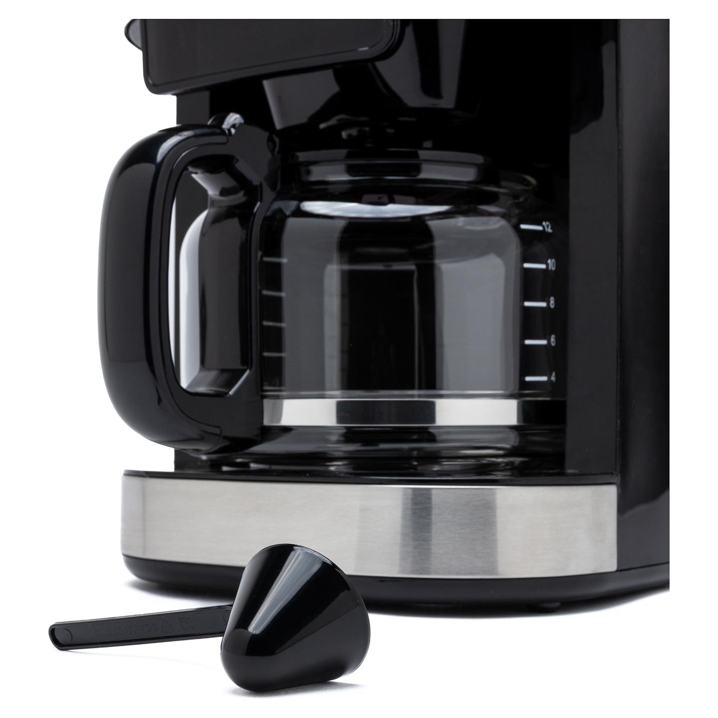 Aparat për Kafe me Filtër TORNADO TCM-1025A-GS, Mulli Konik, 1050 W, Rezervuar 1.5 L, 12 Filxhanë – Zezë/Argjend - 9