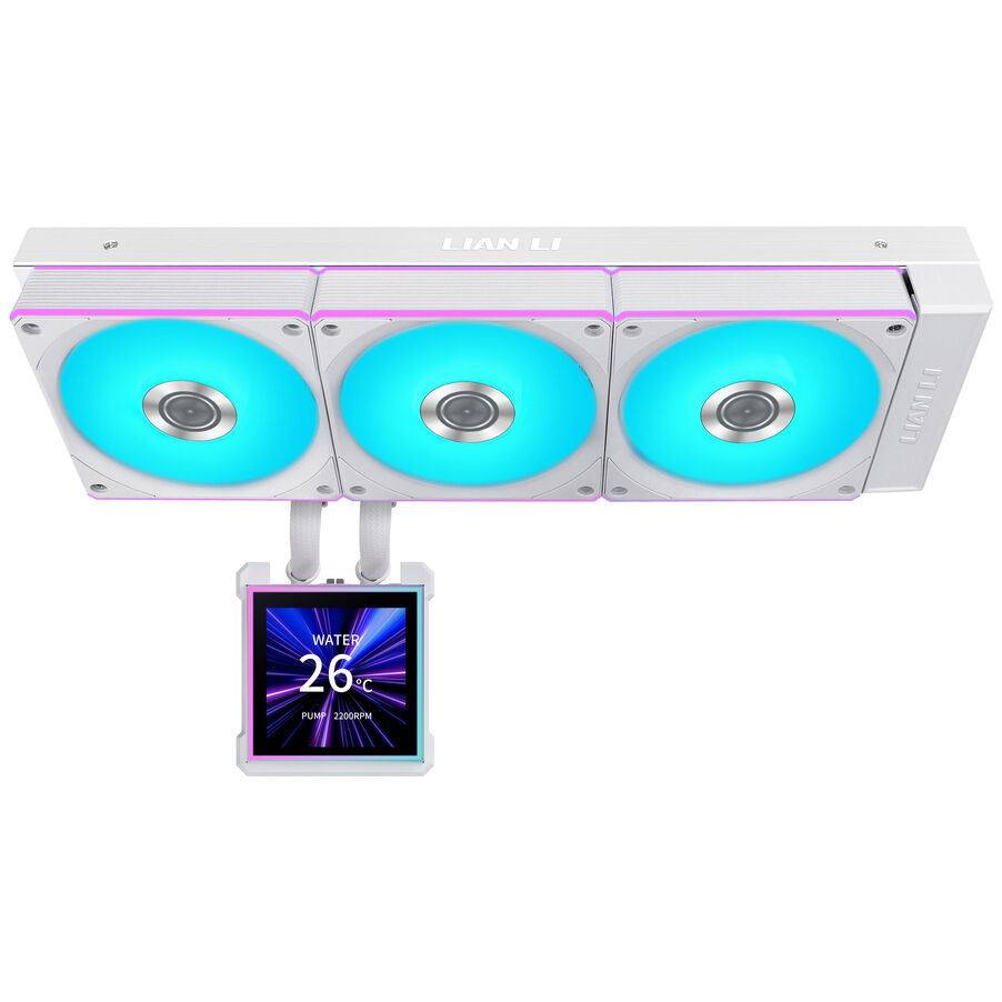 Ftohës për Procesor Lian Li HydroShift II LCD-S 360CL / AIO / 360mm / 3x120mm / 200-2100RPM / 72.7CFM / LCD - Bardhë - 2