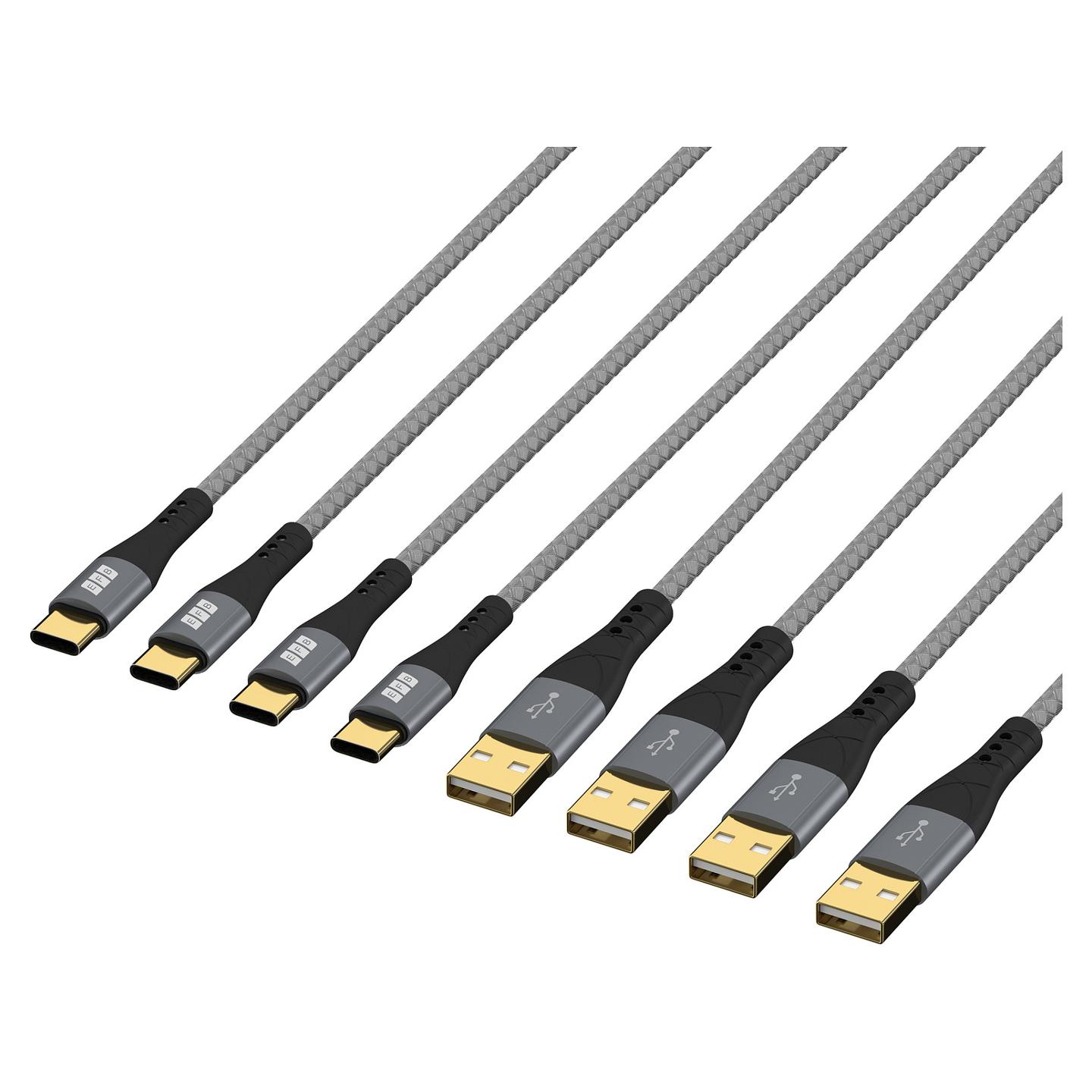 Kabllo USB EFB Elektronik USB-AC-00005 / USB-A Mashkull → USB-C Mashkull / USB 2.0 / 480 Mbit/s - Zezë/Gri - 4