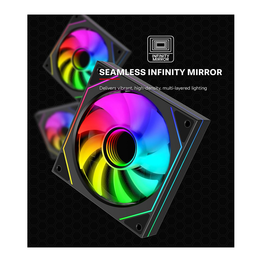 Ftohës për Kasë Fractal Design Aspect 12 RGB PWM / 120mm / 500-1800 RPM / ARGB / PWM – Zezë - 7