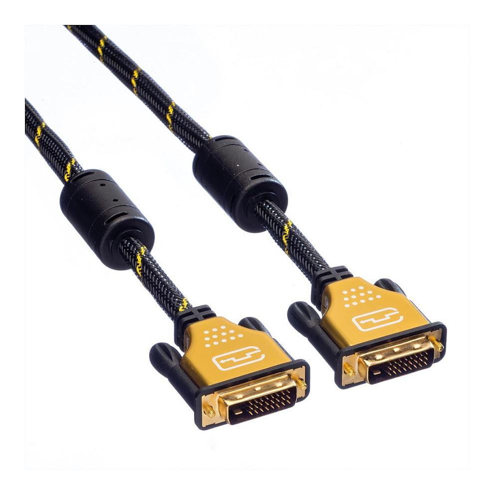 Kabllo DVI ROLINE 11.04.5513 / DVI-D (24+1) Dual Link / 3m - Zezë/Ari - 3