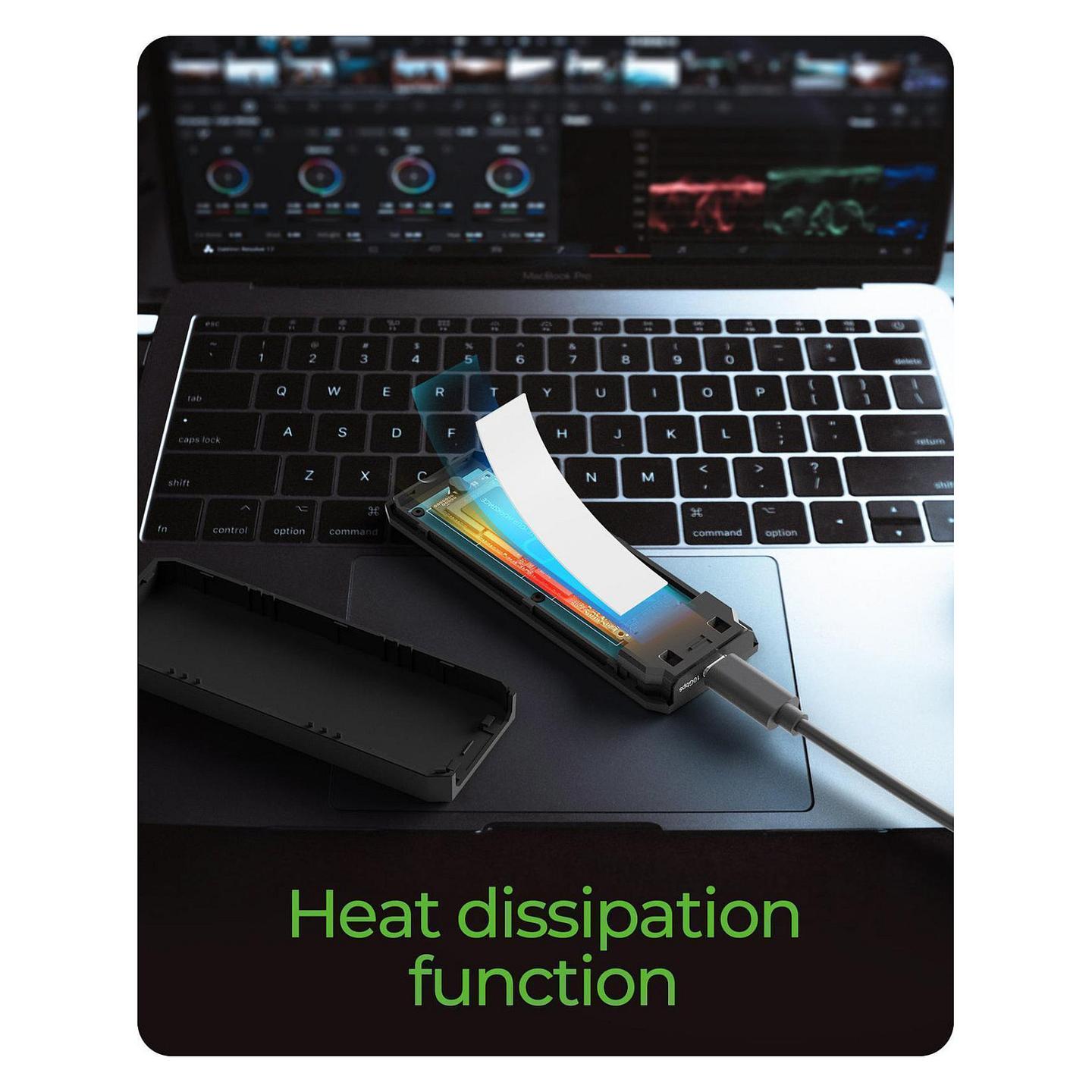 Këllëf për Disqe ICY BOX IB-1805ML-CU31, M.2 NVMe, PCIe, USB 3.2 Gen 2, 10Gbps, deri në 2TB, RGB - Zezë - 6