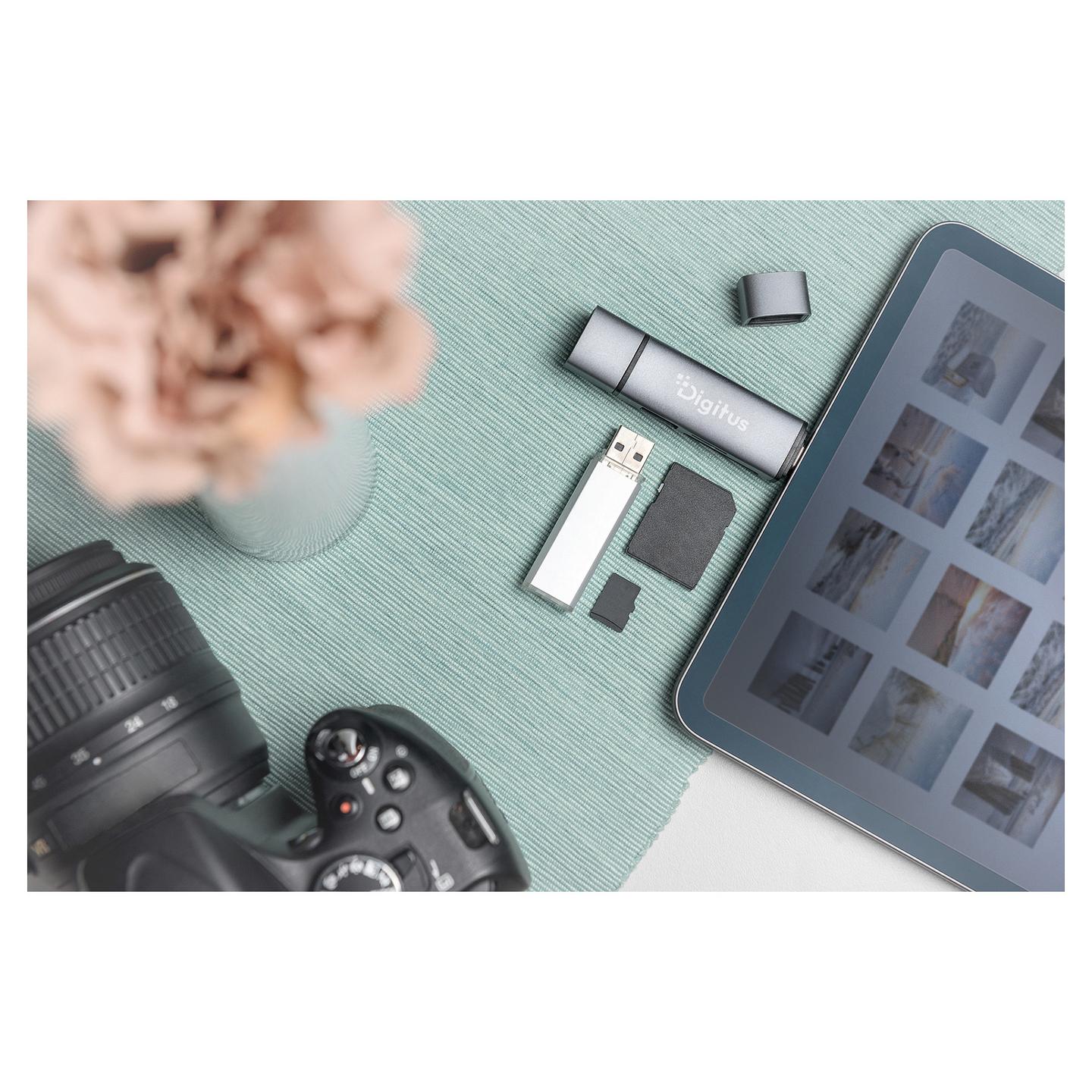 Lexues Kartelash DIGITUS DA-70886 / SD / microSD / USB 3.2 Gen 1 / USB-A / USB-C / OTG / 5 Gbit/s - Alumin - 2