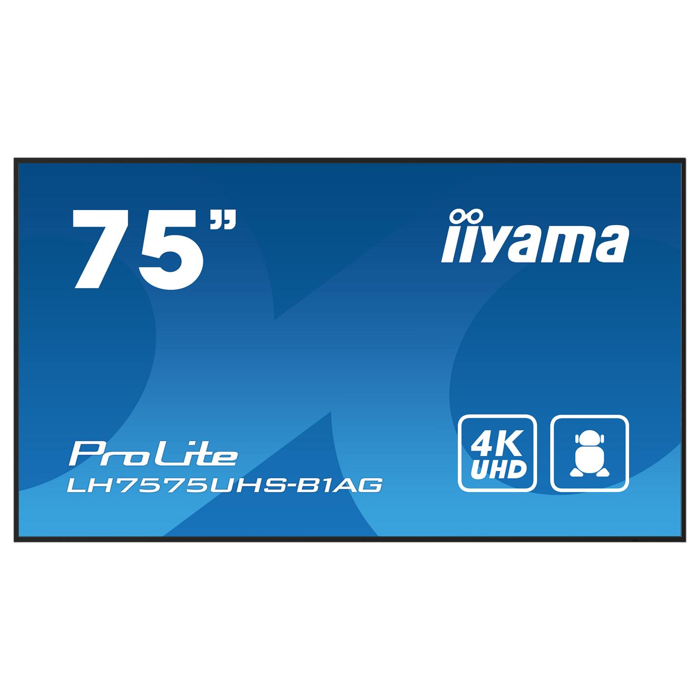 Digital Signage iiyama ProLite LH7575UHS-B1AG, 75", 4K UHD, IPS, 60Hz, 4GB, 32GB, 3× HDMI, DP, 2× USB - Zezë - 2