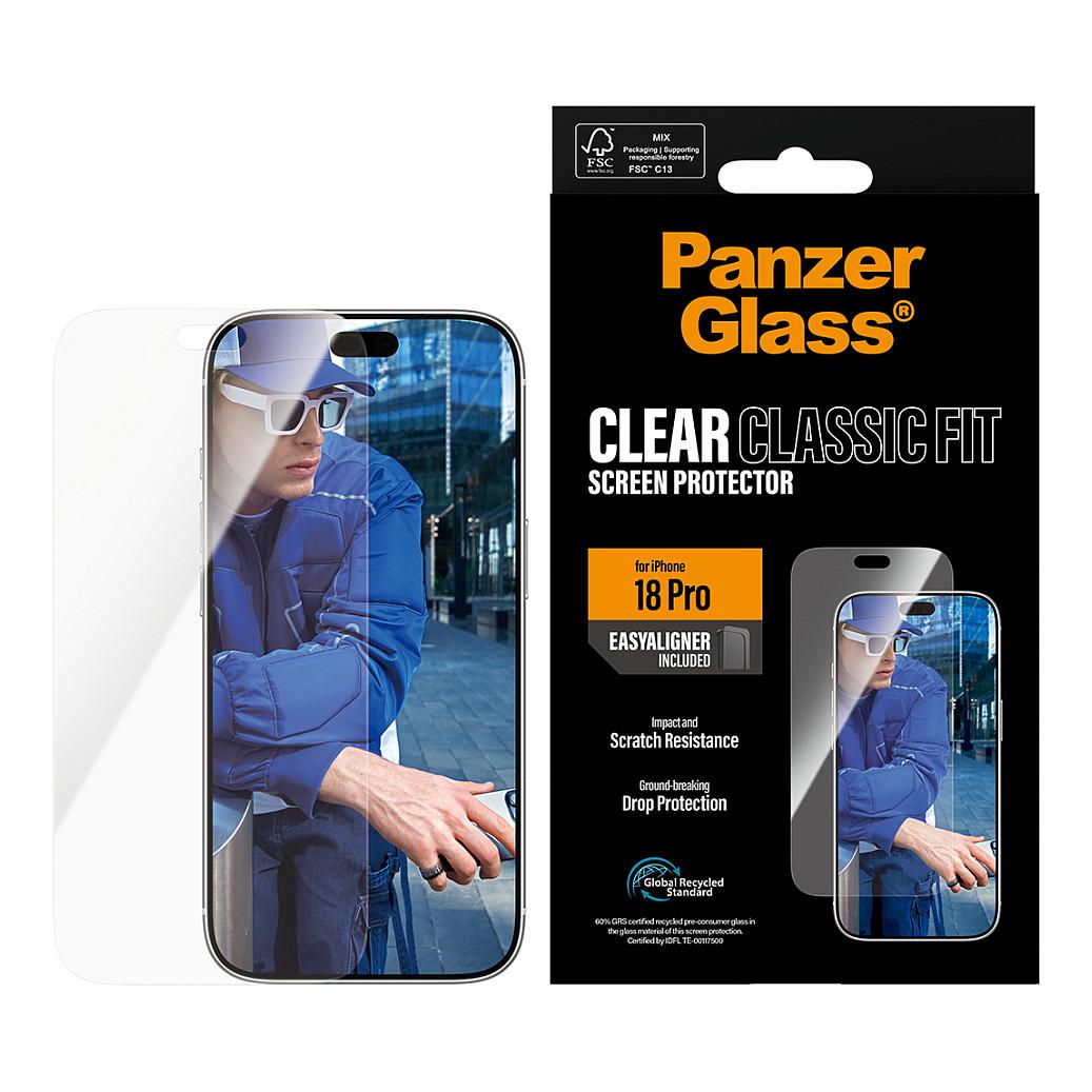 Mbrojtëse Ekrani PanzerGlass për iPhone 18 Pro, Classic Fit, Xham i Temperuar - Transparente - 3