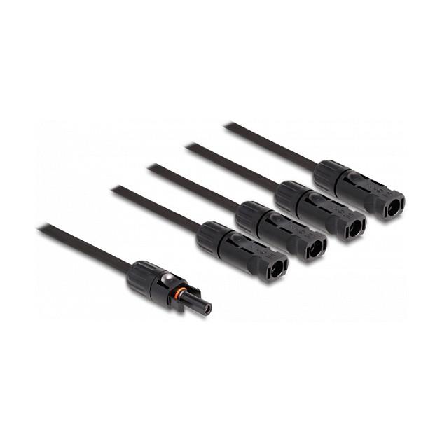 Splitter Solar DeLOCK 88227, 1x DL4 Femër në 4x DL4 Mashkull, 50 cm, 1000 V, IP67 - Zezë - 2