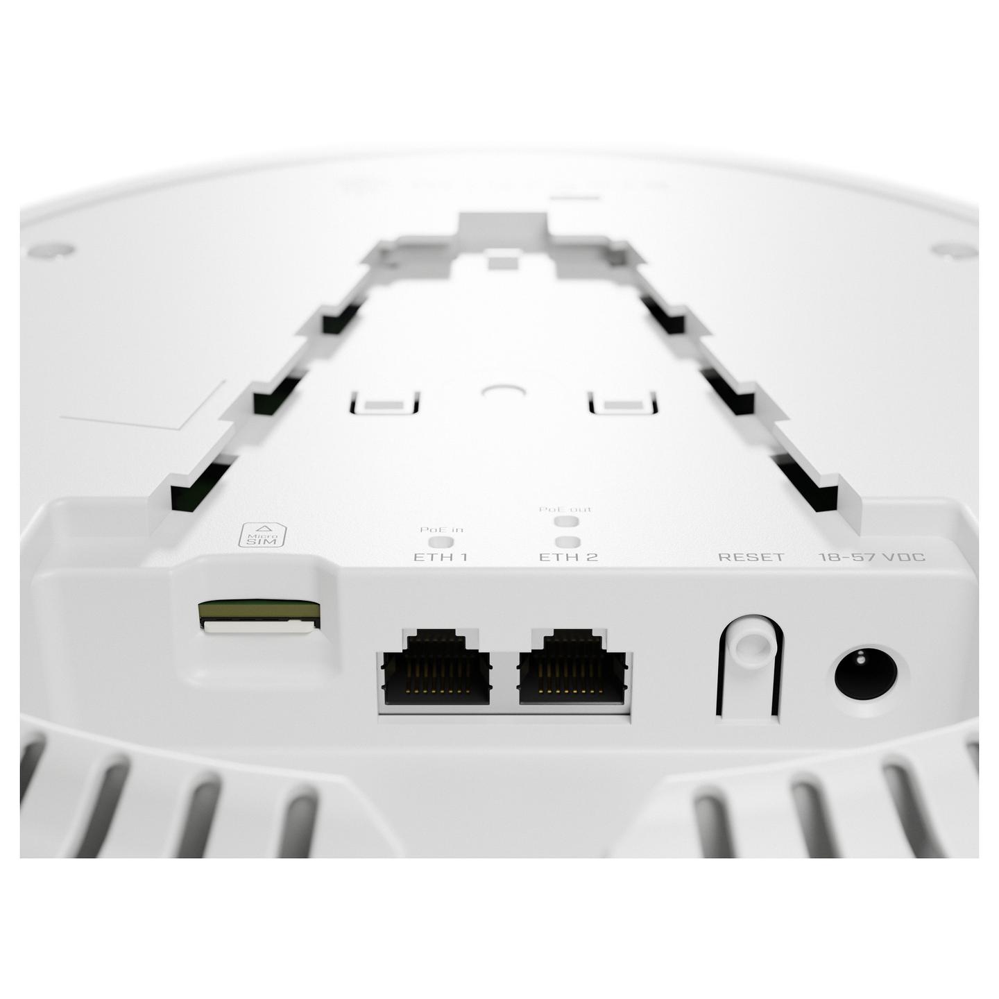 Access Point MikroTik cAP LTE12 ax, 4G LTE Cat 12, Wi-Fi 6, Dual-Band, 2× Gigabit Ethernet, Micro-SIM, PoE – Bardhë - 2