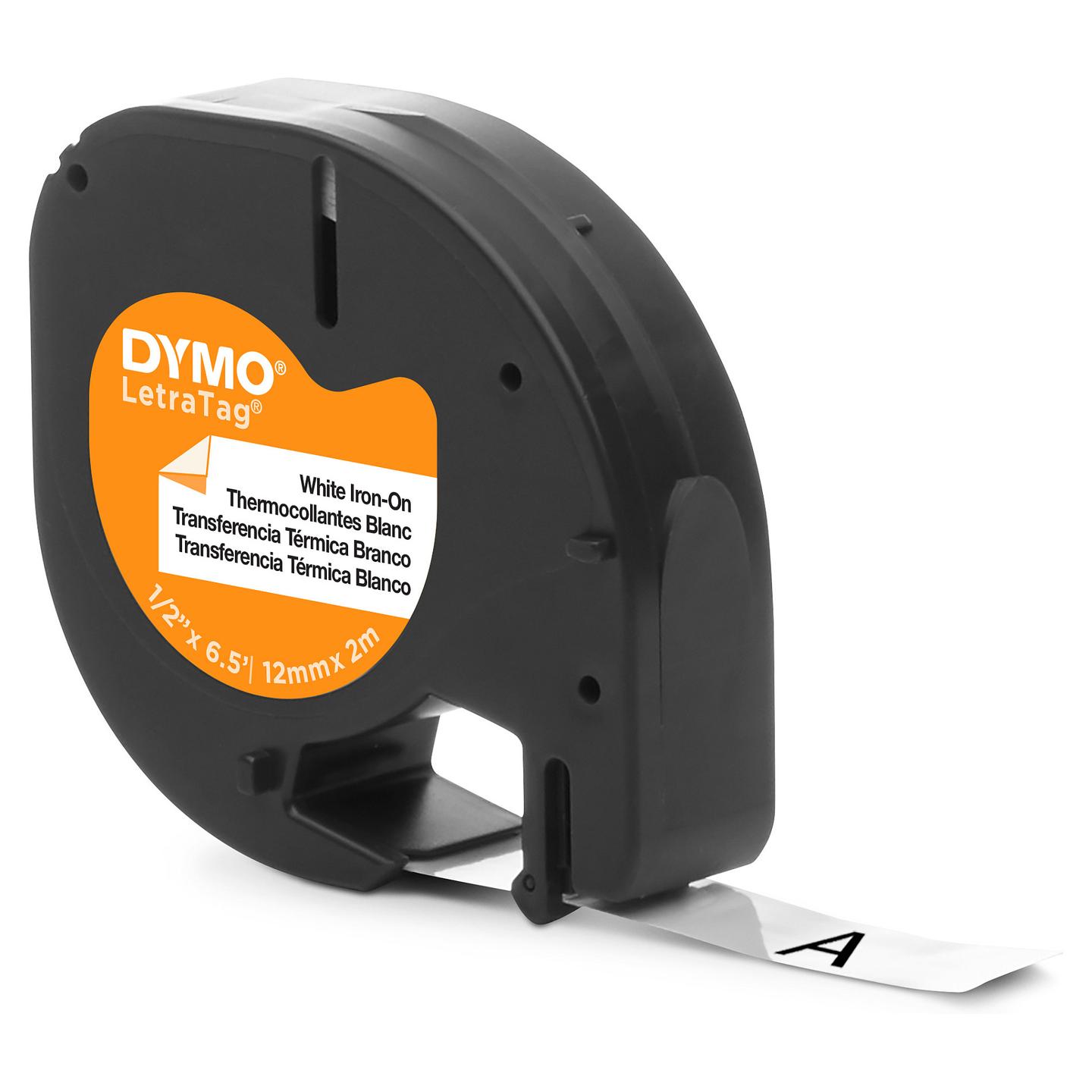 Shirit për Printer DYMO S0718850 / LetraTag / Iron-On / 12 mm × 2 m / Tekst i Zi - Bardhë - 16