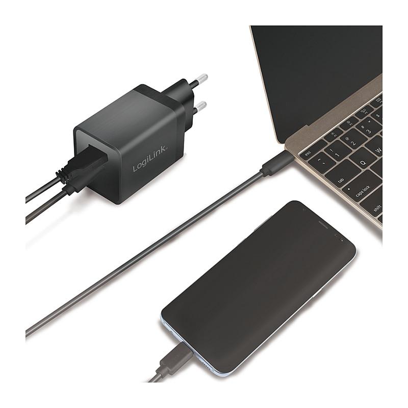 Adapter LogiLink PA0300 / 1x USB-A / 1x USB-C / 15W / Set 2 copë – Zezë - 8