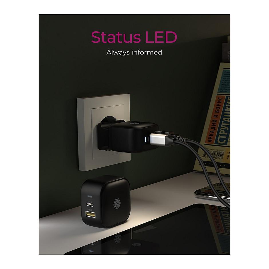 Adapter ICY BOX IB-PS106-PD / 38W / 1x USB-C PD 30W / 1x USB-A QC 3.0 18W / 2-Port / Universal – Zezë - 6