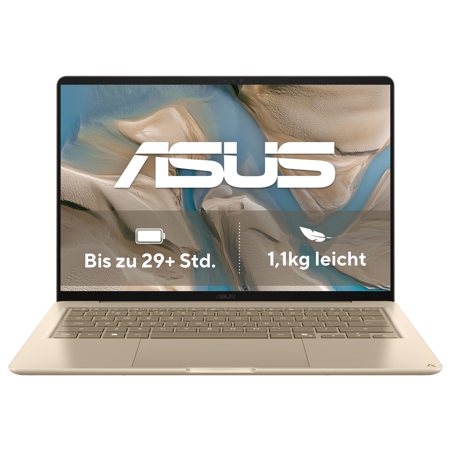 Laptop ASUS Zenbook 14 UX3480AA-U1500W, Ultra 7 355, 16GB LPDDR5X, 512GB, 14" WUXGA OLED 60Hz, Intel Graphics - Bezhë