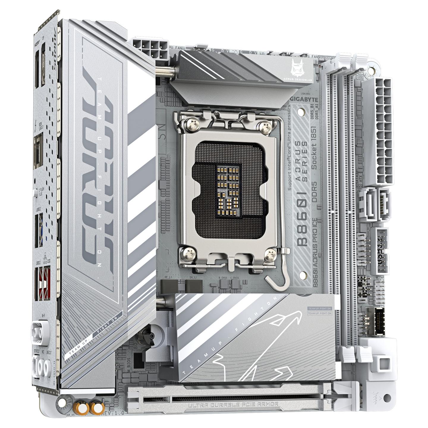 Pllakë Amë MB Intel Gigabyte B860I AORUS PRO ICE, LGA1851, Intel B860, Mini-ITX, DDR5, Wi-Fi 7, 2.5GbE - 3