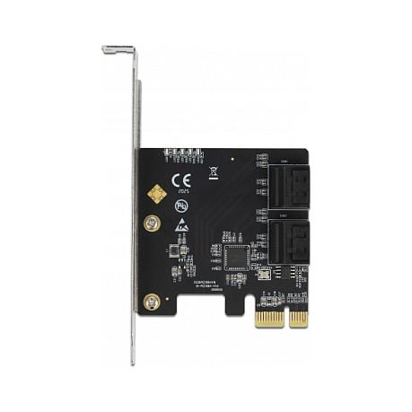Kartë Zgjerimi PCI Express Delock 90010 / PCIe 3.0 x1 / 4x SATA 6Gbps / Asmedia ASM1064 / Low Profile - 3