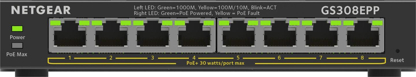 Switch Netgear Essentials GS308EPP / GS308EPP-100PES / 8x Gigabit PoE+ / 123W – Zezë - 2