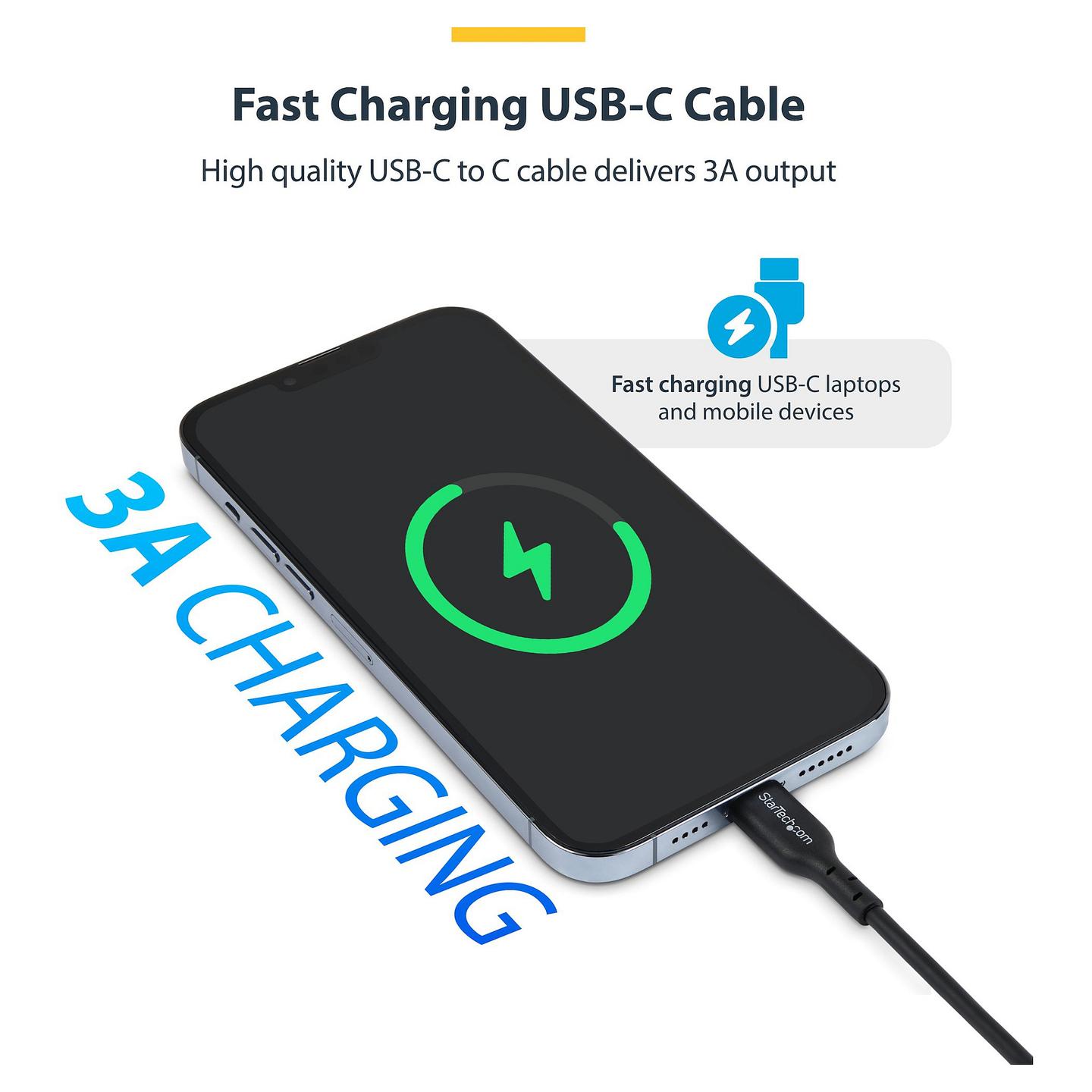 Kabllo USB StarTech.com USB2CC1MNC2PK / USB-C në USB-C / USB 2.0 / 60W / 1m / 2 copë - Zezë - 5