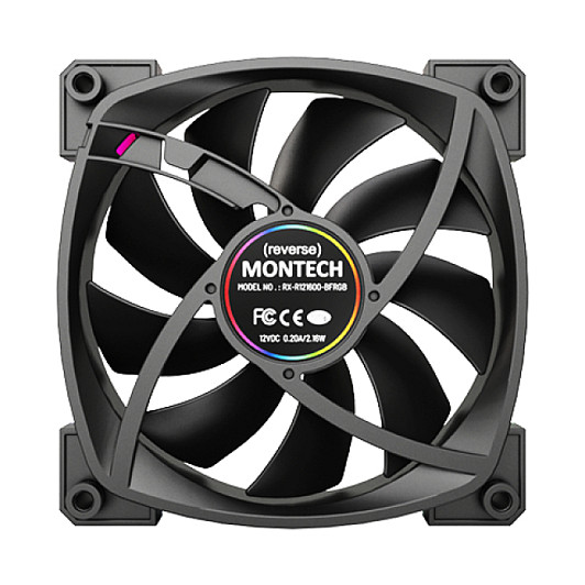 Ftohës për Kasë Montech RX120 PWM / 120mm / 800-1600 RPM / ARGB / PWM / Reverse – Zezë - 2