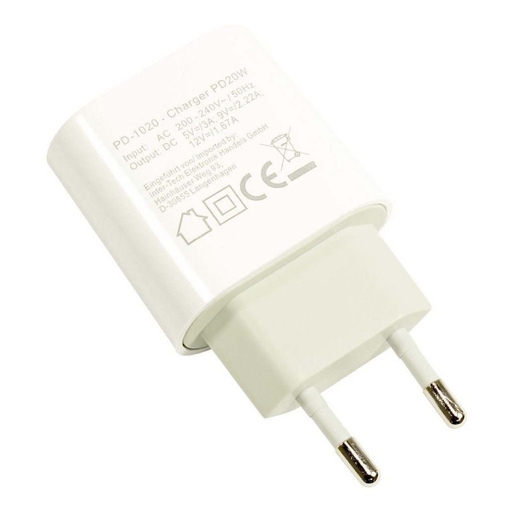 Karikues Inter-Tech PD-1020 / USB-C – Bardhë - 2
