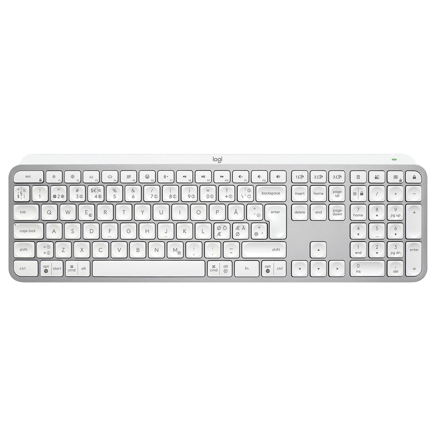 Tastierë pa Kabllo Logitech MX Keys S, Scissor, Full Size, Backlit, Bluetooth + Logi Bolt - Bardhë