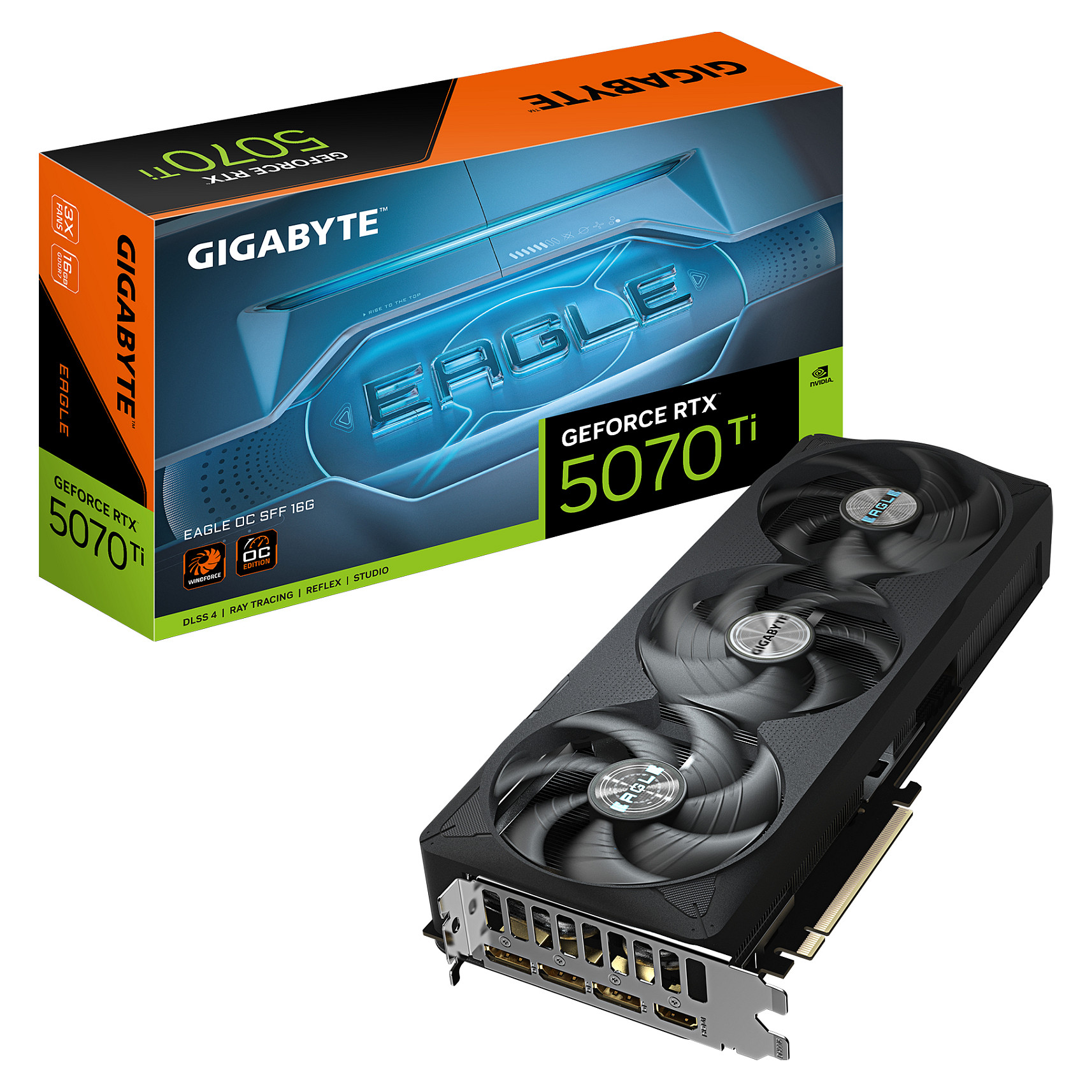 Kartelë Grafike NVIDIA GeForce RTX 5070 Ti / 16GB GDDR7 / 256-bit / Gigabyte EAGLE OC SFF / 3 Fans