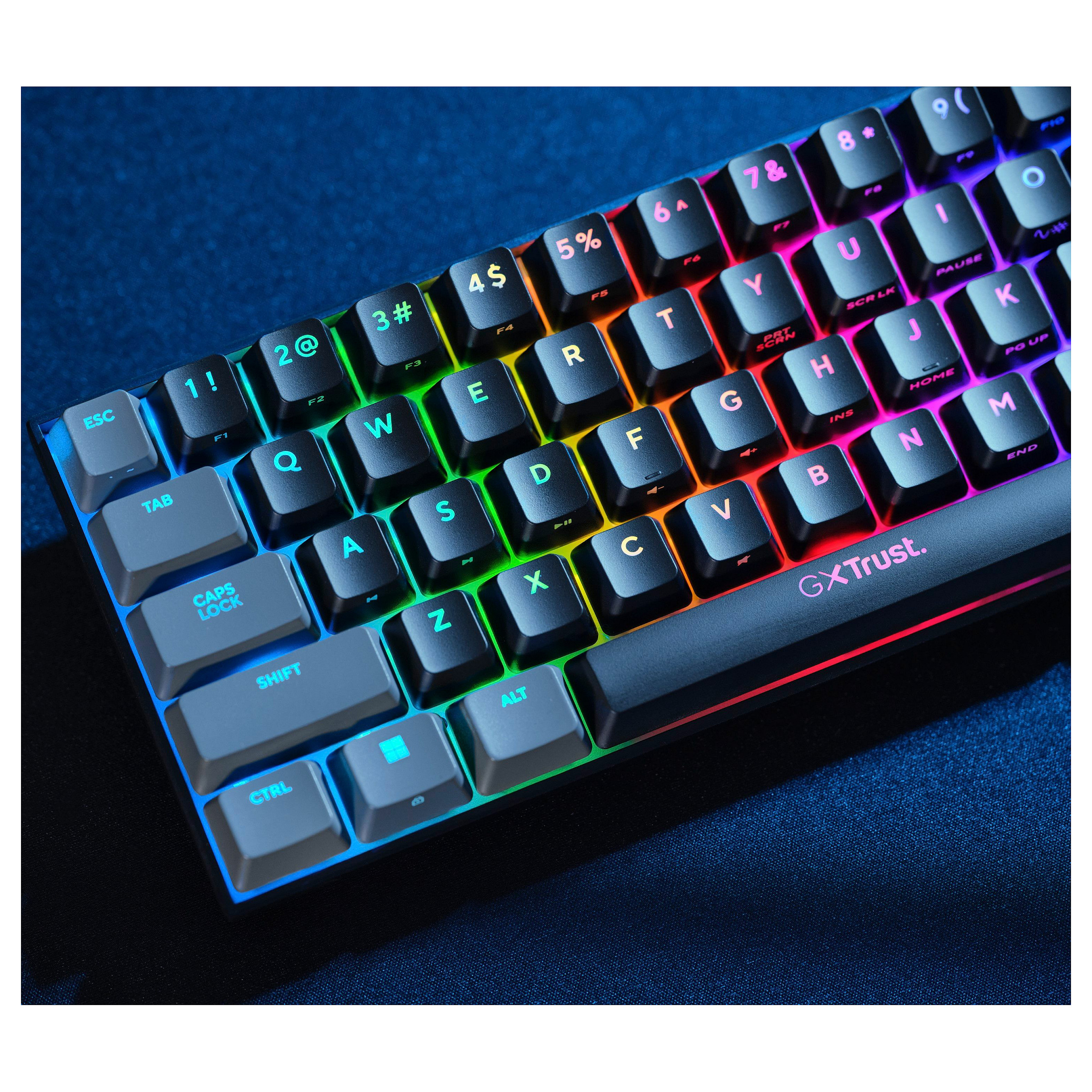 Tastierë Gaming Trust GXT 867 Acira / Wired / QWERTZ / Mekanike / RGB LED / 60% / 61 Taste - Zezë/Gri - 8