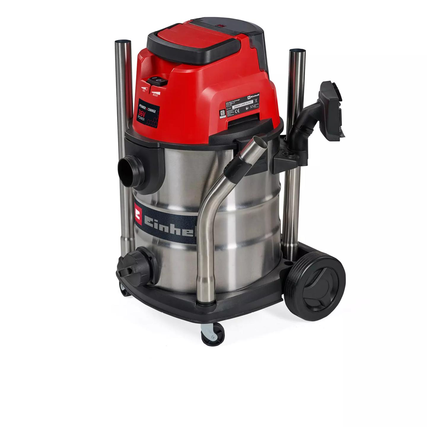 Fshesë për Pastrim të Thatë dhe të Lagësht Einhell TE-VC 36/25 Li S-Solo, 36V, 25L, 150mbar - Kuqe/Zezë - 3