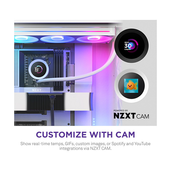 Ftohës për Procesor NZXT Kraken Plus 360 RGB / 360mm / AIO / RGB / LCD - Bardhë - 5