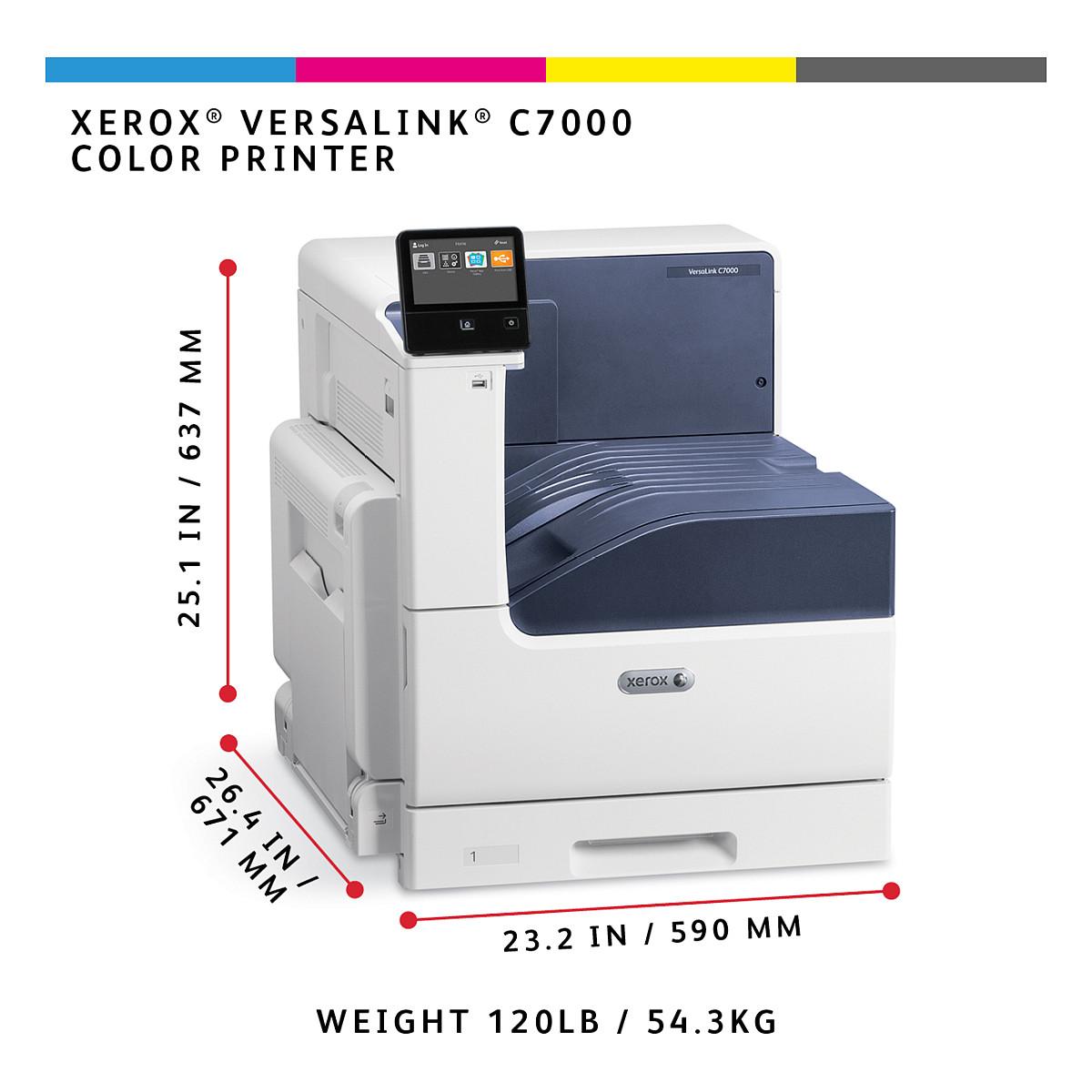Printer Laser Xerox VersaLink C7000V/DN, A3, Color, Duplex, 35ppm, 1200x2400DPI, Ethernet, USB - Bardhë - 21