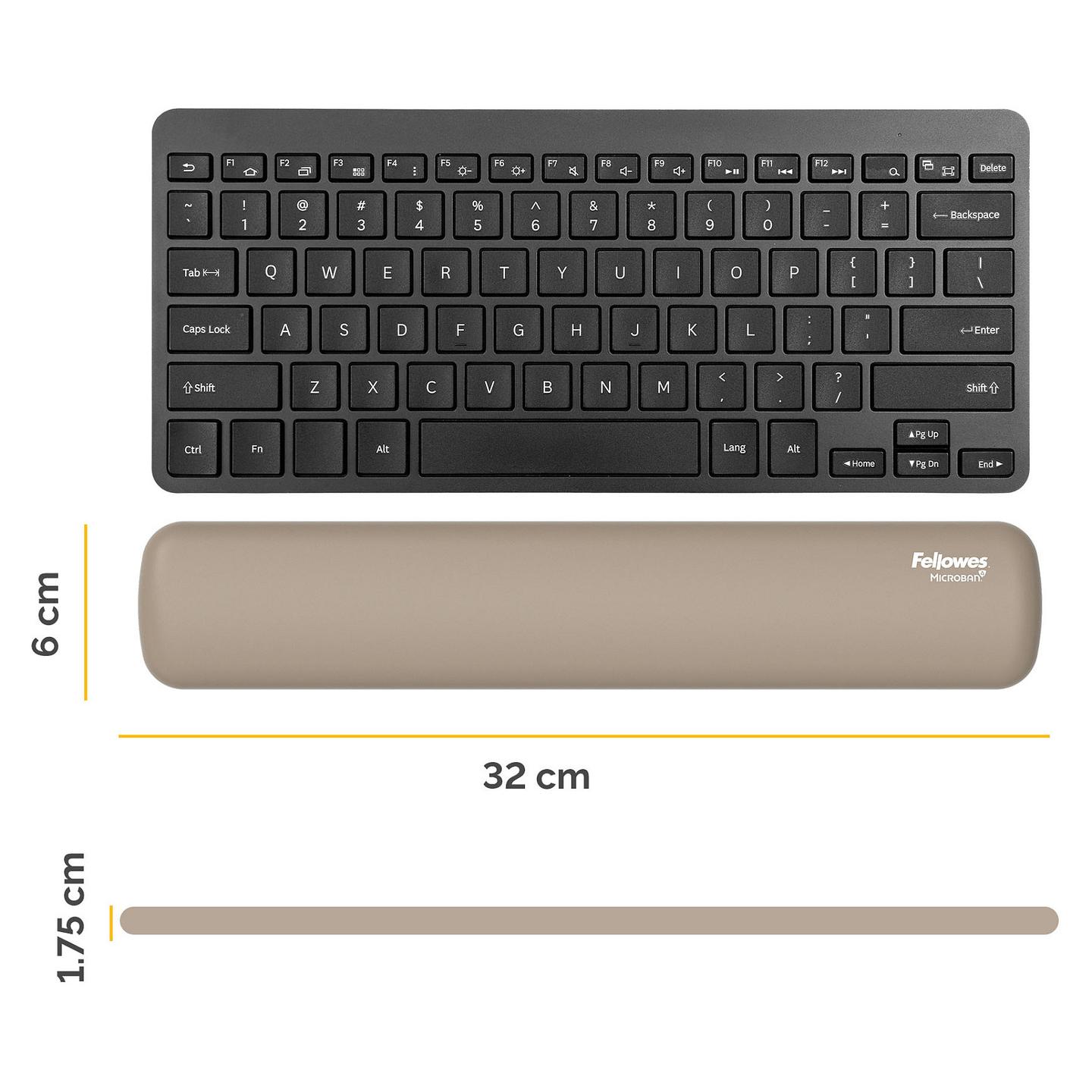 Mbështetëse për Kyçet Fellowes Breyta / Për Tastierë TKL / Silikon / 32 × 6 cm / Microban / HEX Cushion - Bezhe - 3