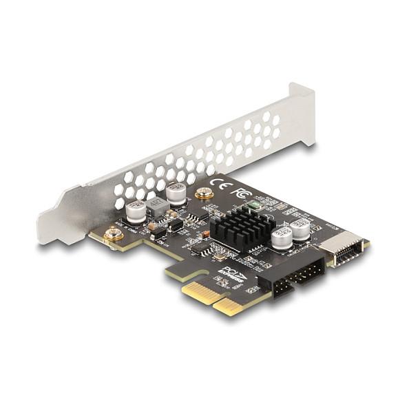 Kartë Zgjerimi PCI Express Delock 90344 / PCIe 3.0 x1 / 1x USB Type-E Key A 5Gbps + 1x USB 19-pin / VIA VL805 / Low Profile - 2
