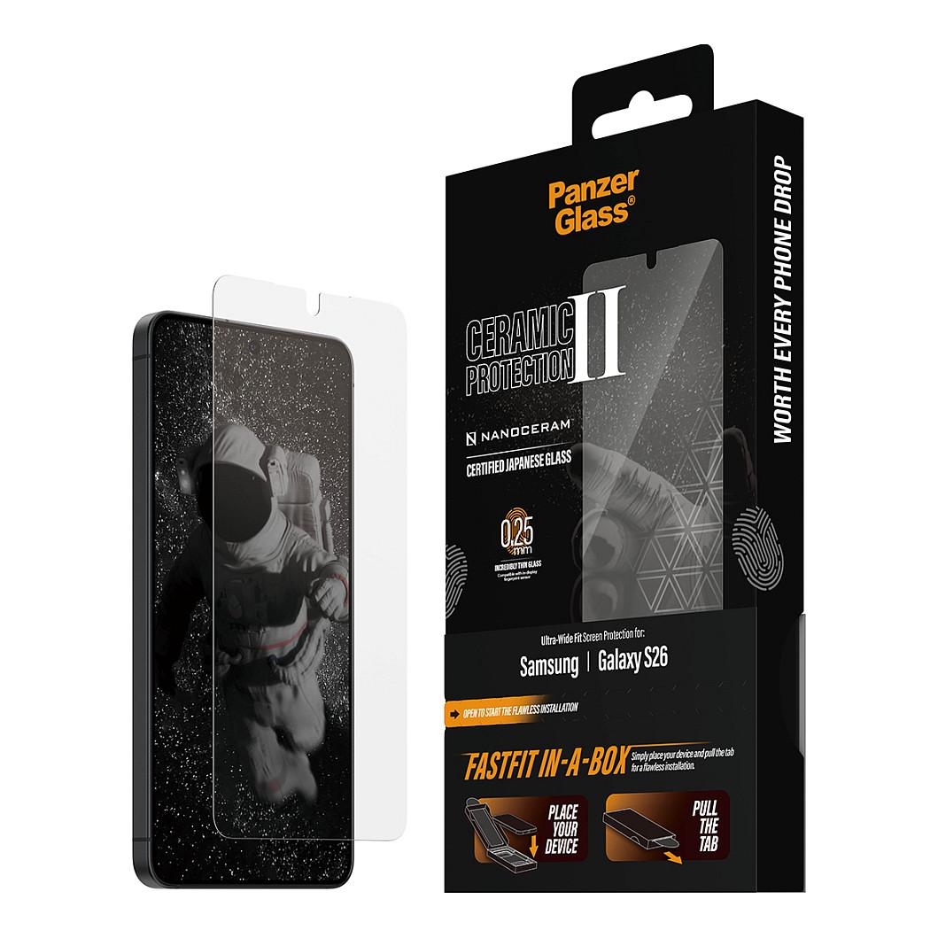 Mbrojtëse Ekrani PanzerGlass Ceramic për Samsung Galaxy S26, Ultra-Wide Fit, FASTFIT IN-A-BOX - Transparente - 6