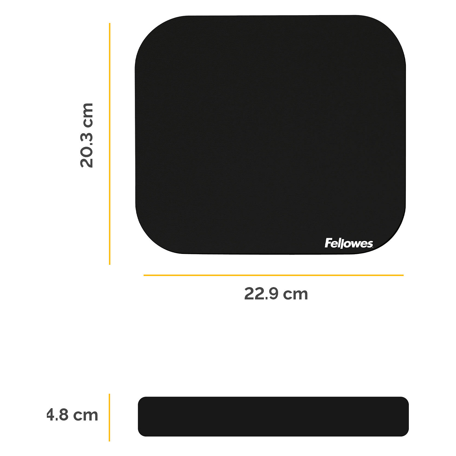 Mauspad Fellowes 58024 / Sipërfaqe Poliesteri / Gome Anti-rrëshqitëse / 232 × 210 × 4 mm - Zezë - 2
