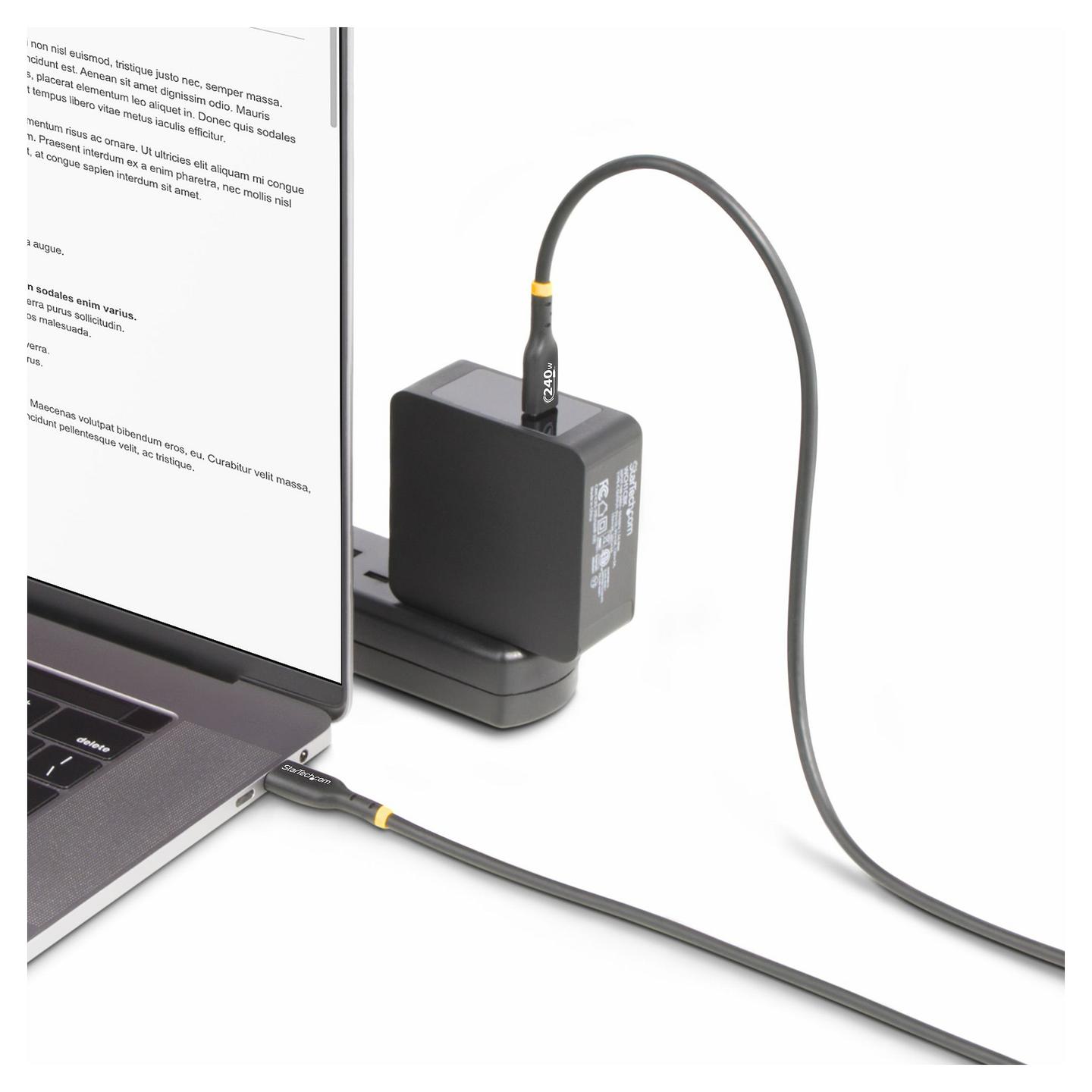 Kabllo USB StarTech.com USB2EPR2M, USB-C në USB-C, USB 2.0, 240 W, 2 m - Zezë - 6