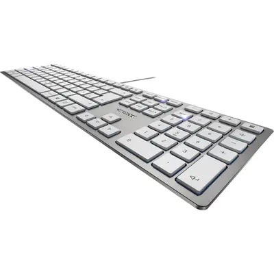 Tastierë me Kabllo Cherry KC 6000 Slim / USB-A / 105 Tasta / 6 Multimedia – Argjend - 2