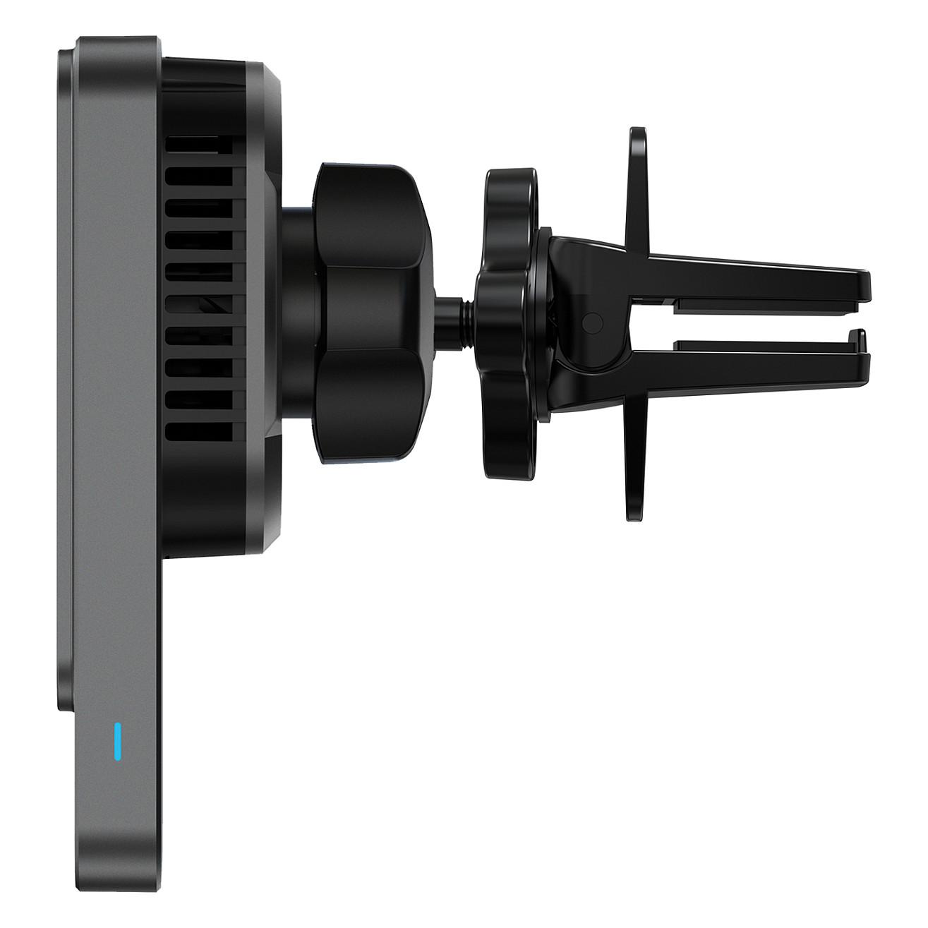 Mbajtës Telefoni për Veturë Verbatim Charge 'n' Drive 31862, Karikim Wireless Qi, 15W, Magnetik, Ftohës i Integruar, Rrotullim 360°, USB-C, Kabllo 1 m – Zezë - 9