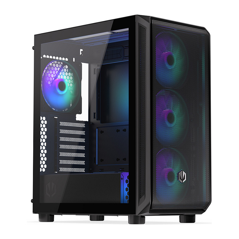 Kasë PC ENDORFY Arx 500 ARGB / ATX / ITX / Micro ATX / 4x 140mm ARGB Fan / SSD 2.5" / HDD 2.5"/3.5" - Zezë - 2