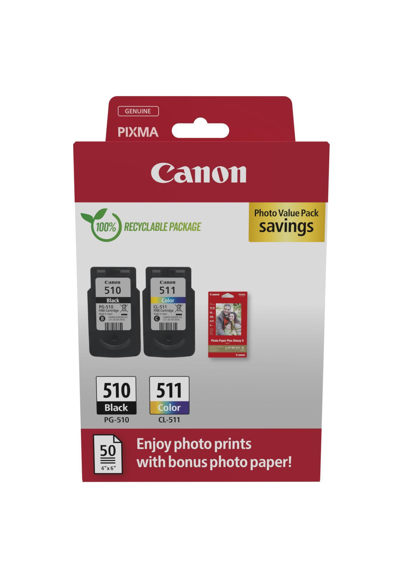 INK Canon PG-510 / CL-511 / 2970B017 / 18 ml / 464 faqe – Zezë/Blu/Rozë/Verdhë