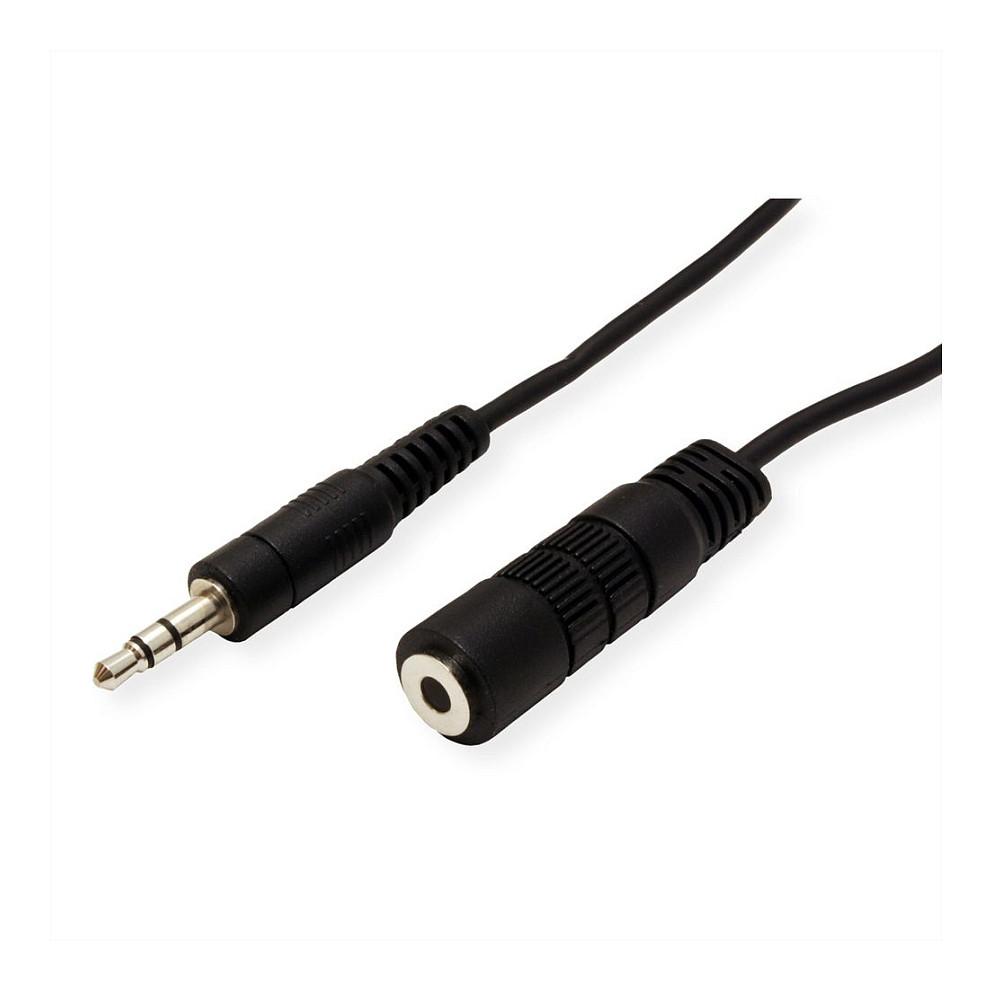 Kabllo Audio ROLINE 11.09.4353, 3.5 mm stereo mashkull në 3.5 mm stereo femër, 3 m - Zezë - 2