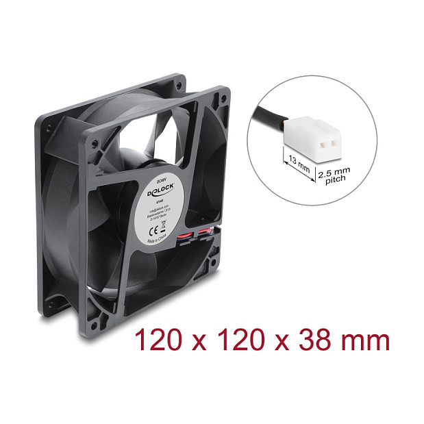 Ftohës për Kasë Delock / 120mm / 3000 RPM / Ball Bearing – Zezë