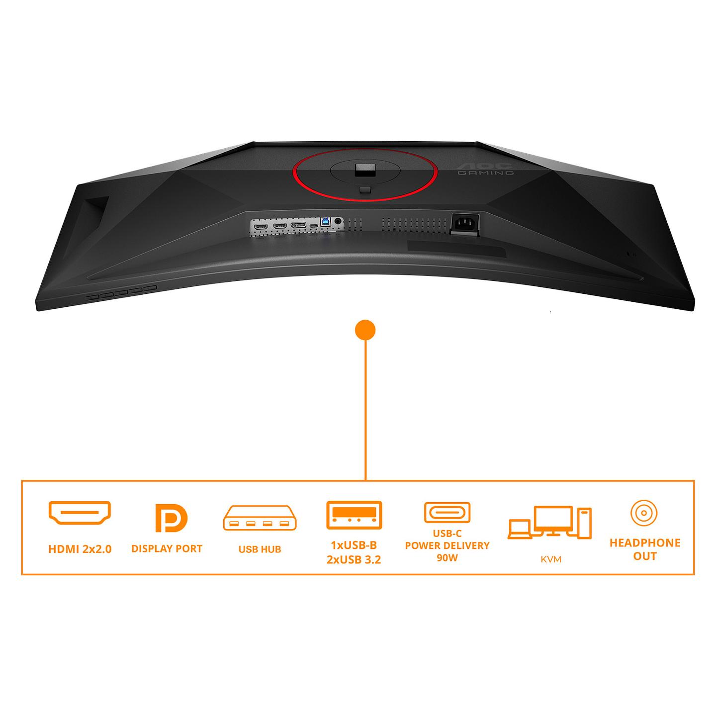 Monitor Gaming AOC CU34G4CA, 34", UWQHD Fast VA Curved, 180Hz, 1ms, HDMI+DP+USB-C+USB - Zezë - 7
