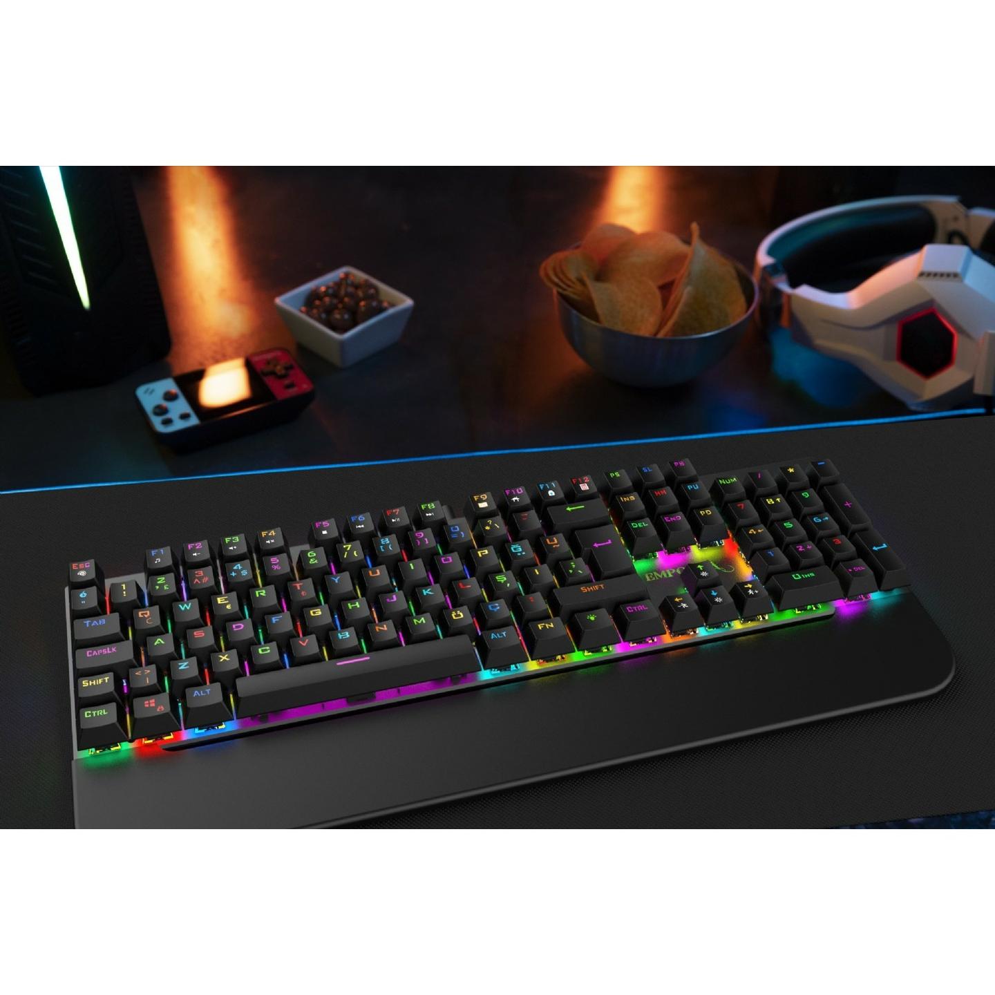 Tastierë Gaming INCA IKG-443 Empousa 100% / Mekanike / Red Switch / RGB / USB / 12 Multimedia Keys - Zezë - 10